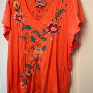 Johnny Was embroidered cotton t-shirt